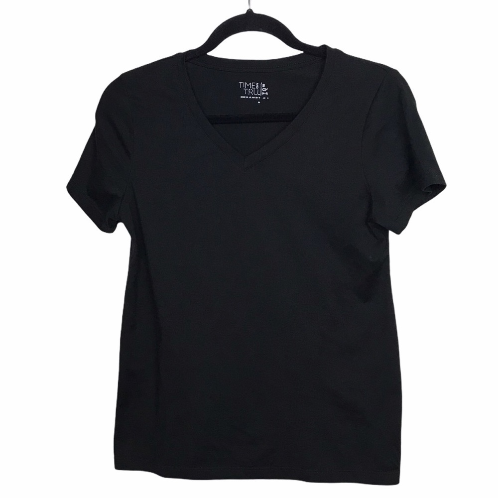 Time and Tru Black Short Sleeve Tee T Shirt